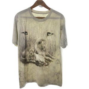 Mountain Lions M Beige Gray T-shirt 100% Cotton Ma